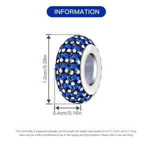 Ciondolo minimalista in rame argentato con cristalli blu per braccialetti fai-da-te