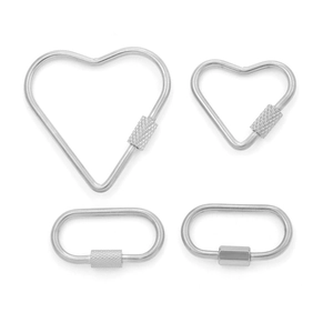 Geometric stainless steel heart and oval buckles for DIY jewelry making accessories