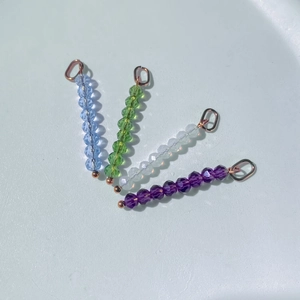 French vintage faceted crystal bead pendants in four colors for DIY jewelry necklaces