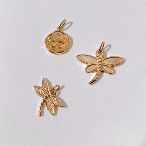 Colgantes de mariposa y libélula de acero inoxidable oro rosa para joyería DIY