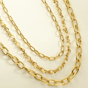 Collier Chaîne en Acier Inoxydable Plaqué Or 18K pour Femme Choker Minimaliste Géométrique Trombone Bijoux Cadeau