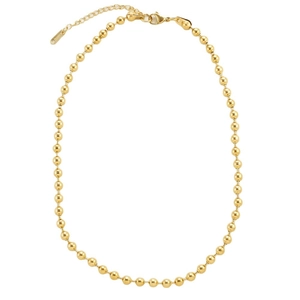 Collier à billes minimaliste en acier inoxydable plaqué or 18K avec fermoir mousqueton
