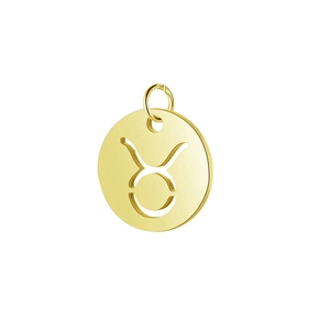 Poliert Titanstahl 13mm Gold Stier Sternzeichen Anhänger mit Cut-out Design für DIY Schmuck