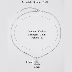 Silver stainless steel fine chain necklace featuring a textured letter A pendant