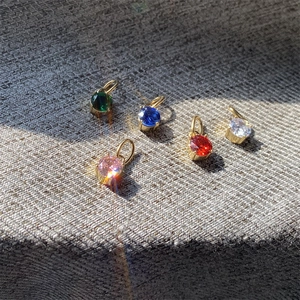 Pendentifs ronds en zircon coloré plaqué or 14K pour la création de bijoux