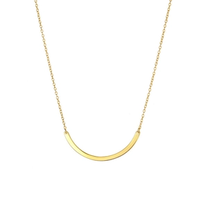 Collana minimalista in acciaio inossidabile dorato con ciondolo a barra curva