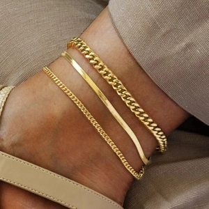 Minimalist Stainless Steel Anklets For Women Gold Silver Figaro Cuban Link Snake Twist Chain Foot Jewelry Adjustable Anklet
