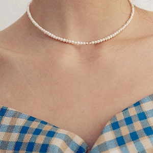 French Luxury Minimalist Imitation Artificial Pearl Choker Necklace With Stainless Steel Lobster Clasp Golden Beads For Women Jewelry Gift