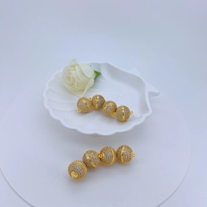 18K gold plated magnetic clasp with micro-pave zircons for DIY jewelry making