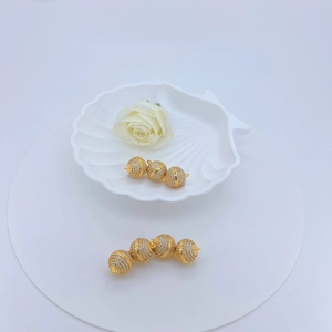 18K gold plated sphere clasp with sparkling crystals for DIY jewelry making