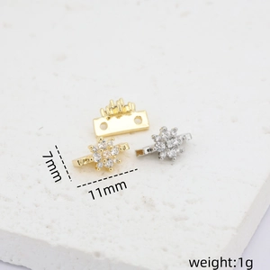 Detailed view of 14k gold plated double-row spacers with 7mm and 11mm dimensions