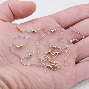 Ganchos para pendientes de oro de 18 quilates y plata para creación de joyas DIY
