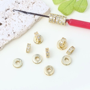Distanziatori a ruota placcati oro 14K con zirconi per la creazione di gioielli DIY