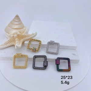 Square Copper Zirconia Spiral Clasp Connector For DIY Necklace Bracelet Jewelry Making Personalized Geometric Findings