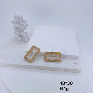 Goldener rechteckiger Kupferverschluss mit Zirkonia für DIY-Schmuck 18x30mm Größe