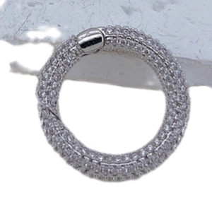 Quadratischer 18k versilberter Kupfer-Zirkonia-Ringverschluss für DIY-Schmuckherstellung
