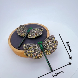 Vintage Luxury Dragonfly Copper Brooch With Rhinestones Sparkling Insect Lapel Pin For Women Fashion Jewelry Decoration