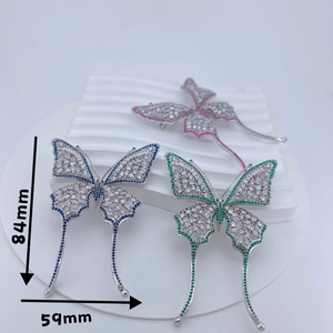 Luxurious Copper Zirconia Butterfly Brooch Elegant Animal Pin With Full Rhinestone Inlaid For Women Wedding Party Jewelry Gift