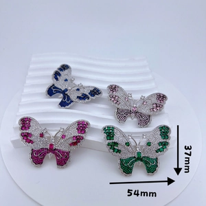 Fashion Copper Pave Rhinestone Butterfly Brooch For Women Shiny Insect Breastpin Wedding Banquet Jewelry Decoration Gift