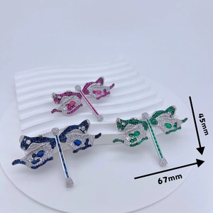 Élégante Broche Libellule pour Femmes en Cuivre Incrusté de Zirconia Étincelant Boucle de Foulard à la Mode Bijoux de Banquet