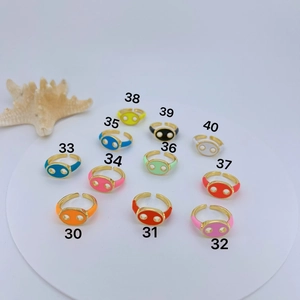 Colorful enamel pig nose rings in gold plated alloy with adjustable open band design