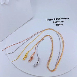 Cadena Tipo O de Cobre Chapado en Oro de 18K Minimalista para Creación de Joyas DIY Collar Pendiente con Cierre de Langosta Mujer