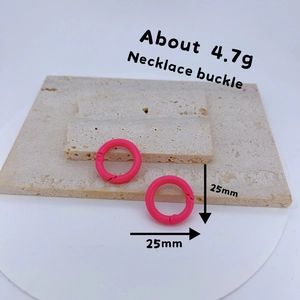 Rose pink round spring ring buckles with 25mm diameter for jewelry and DIY crafts