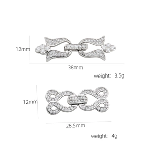 18k vergoldete geometrische Schmuckverschlüsse mit Zirkonia für DIY-Halsketten und Zubehör