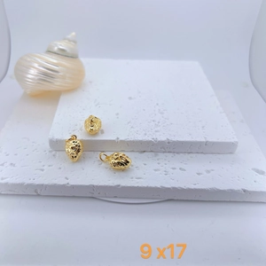 Tres colgantes de cabeza de león dorados 9x17mm con diseño geométrico 3D para collares