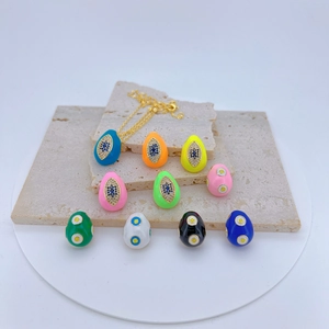 Gold Plated Copper Evil Eye Enamel Zirconia Pendant Only (Without Chain) For Women DIY Jewelry Making Accessory