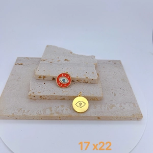Evil Eye und goldene Smiley-Anhänger für Schmuckherstellung mit Zirkonia-Details