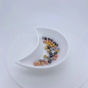 Perles rondes en zircon cubique pavé brillant pour accessoires de bijoux DIY variés