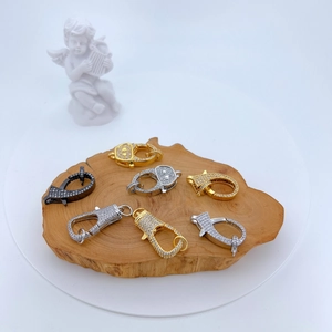 Copper Micro Pave Zircon Lobster Clasp Jewelry Connector For DIY Necklace Bracelet Making Luxury Gold Silver Plated Fastener Findings