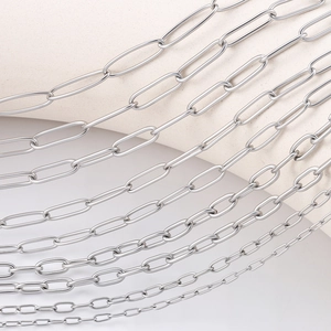 Stainless Steel Paperclip Chain Oval Cross Link For DIY Jewelry Making Necklace Bracelet Supplies Silver Color Metal Accessories