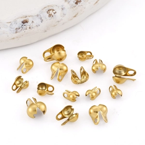 18K gold plated stainless steel bead ball chain connectors for DIY jewelry making
