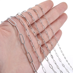 Roestvrij Stalen Paperclip Ketting Ovalen Schakels Gesoldeerde Kabelketting Voor DIY Ketting Armband Sieraden Maken