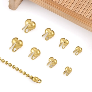 Detailed view of 18K gold plated stainless steel ball chain connectors for DIY jewelry