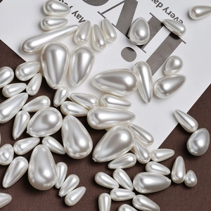 White ABS Teardrop Artificial Pearl Beads Half Hole Loose Imitation Artificial Pearl Accessories For DIY Jewelry Earrings Necklace Making