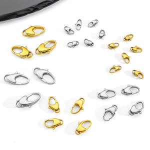 Stainless Steel Lobster Clasp 18K Gold Plated Jewelry Making Connectors Oval DIY Findings For Necklaces Bracelets Jewelry Hooks