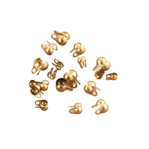 Set of 18K gold plated stainless steel bead ball chain connectors for DIY jewelry making