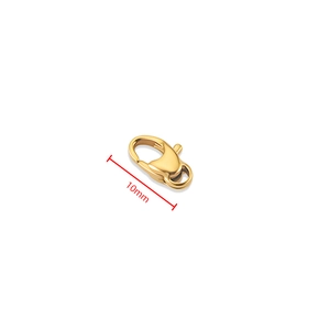 Golden 10mm stainless steel lobster clasp for DIY necklace and bracelet jewelry making