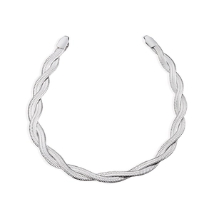Geflochtene Schlangenkette aus poliertem Edelstahl in Silber für DIY-Halsketten