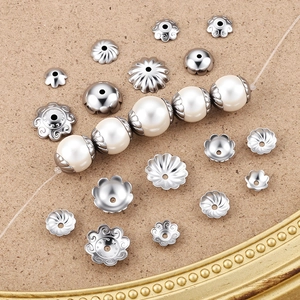 Edelstahl Blütenblatt Perlenkappen Für DIY Schmuckherstellung Zubehör Hohle Metall Spacer Für Armbänder Halsketten