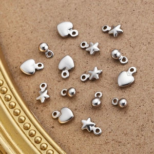 Dijes de corazón y estrella de plata S925 pulida para creación de joyas de bricolaje