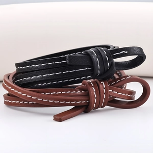 Cordon en Cuir PU 5mm Avec Surpiqûres Contrastées Bande de Cuir Plate Pour Création de Bijoux DIY Bracelet Collier Lanière