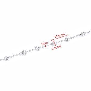 Detail of silver stainless steel chain with 14.5mm bar links and twisted metal texture