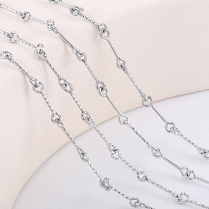 Polished Stainless Steel DIY Jewelry Chain Textured Bamboo Bar Link Non-fading Waterproof Chain For Necklace Bracelet Making