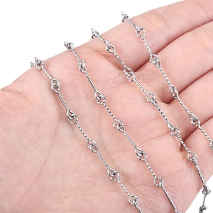 Minimalist silver stainless steel bamboo twist chain necklace and bracelet link