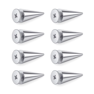 Colgante de Punta Cónica de Acero Inoxidable Dije de Cono Atornillable para DIY Joyería Accesorios de Remaches Metálicos Punk