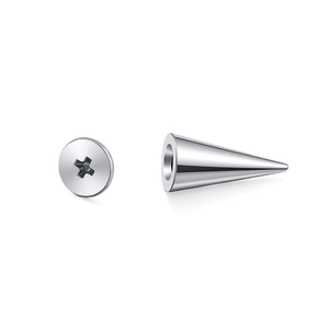 Colgante de cono de tornillo de acero inoxidable pulido para joyería DIY punk y accesorios